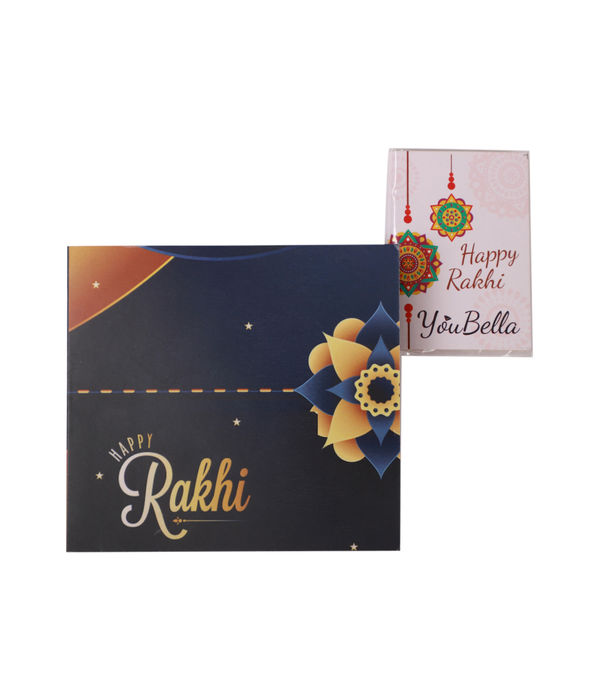 YouBella Rakhi and Greeting Card Combo for Brother (Multi-Colour) (YBRK_74)